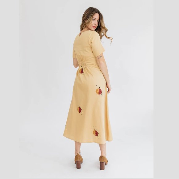 Mata Traders Artsy Traveler Midi Dress Honeycomb NWT - Picture 3 of 7